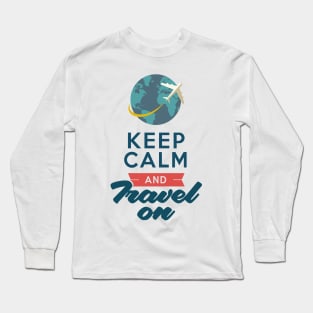 Keep Calm and Travel on an Airplane Long Sleeve T-Shirt